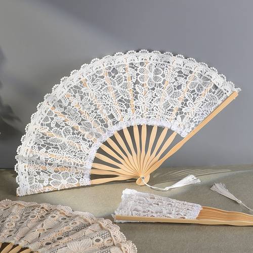 lot de 50, éventail pliant en bambou rétro français blanc laiteux, idéal pour , fêtes prénuptiales, séances photo - éventail décoratif dartisanat, e, style rétro, pour décoration, fêtes, événements historiques
