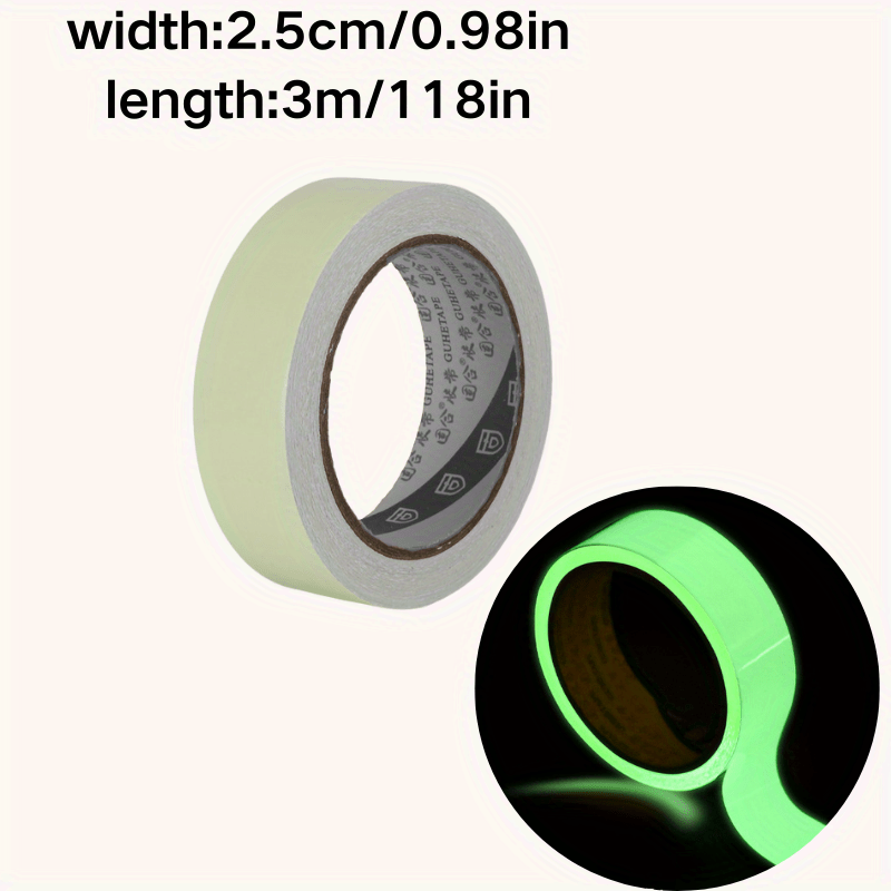 1 Roll Luminous Tape, Multiple Sizes For Scenes – Self-adhesive, Uv Resistant, Suitable For Staircases, Walls, And Outdoor Use