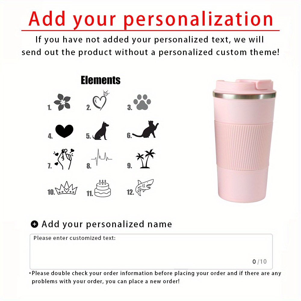 TEMU Personalized Stainless Steel Coffee Cups, Custom Engraved Insulated Drink Cups, Reusable Coffee Cups, Engraved Cups, Travel Cups, Bridesmaid
