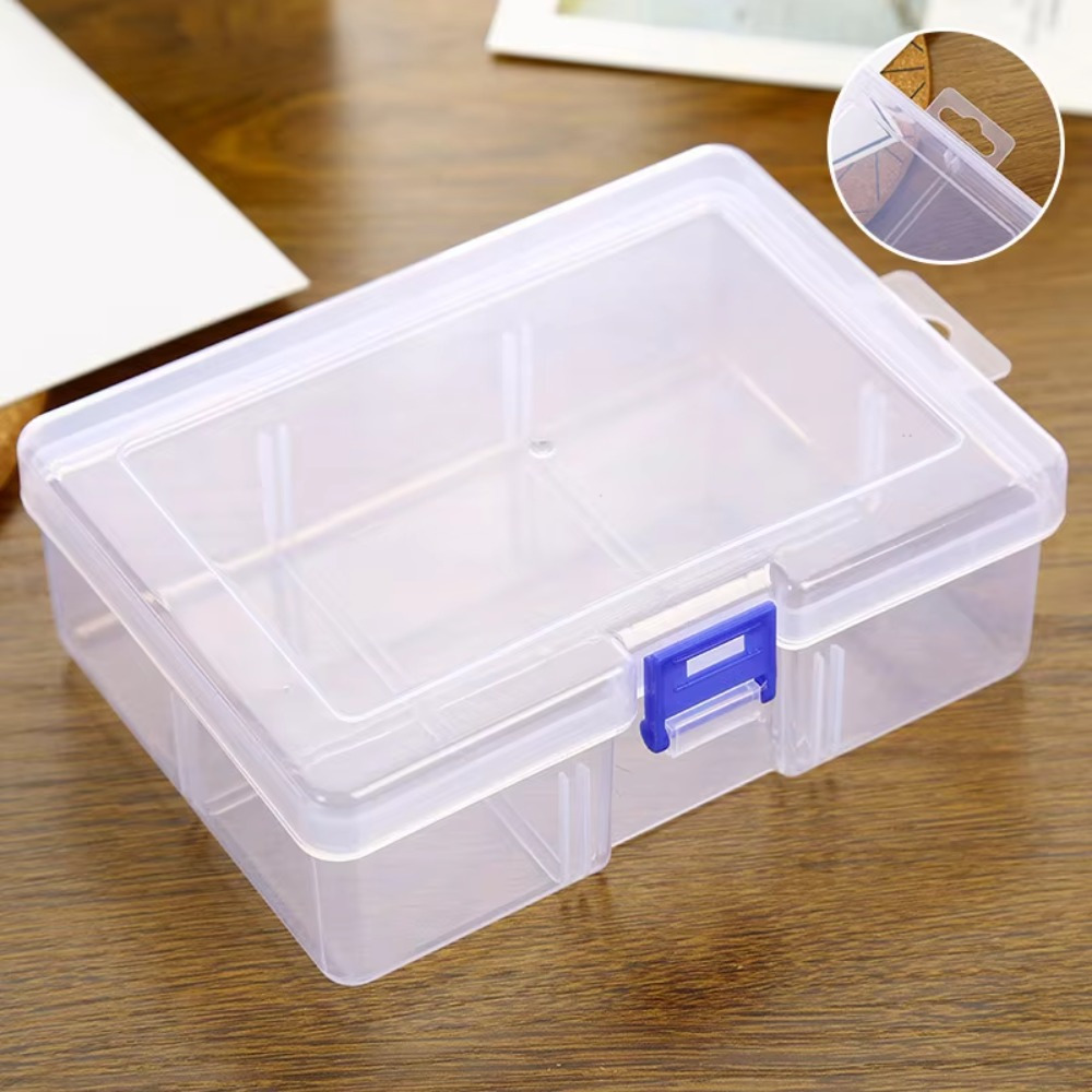 

Boîte de Rangement Transparente de Grande - Organisateur en Plastique pour Bijoux, Perles, Outils & Accessoires, Anti-poussière avec Couvercle Verrouillable, 6.5x4.7x2.2in