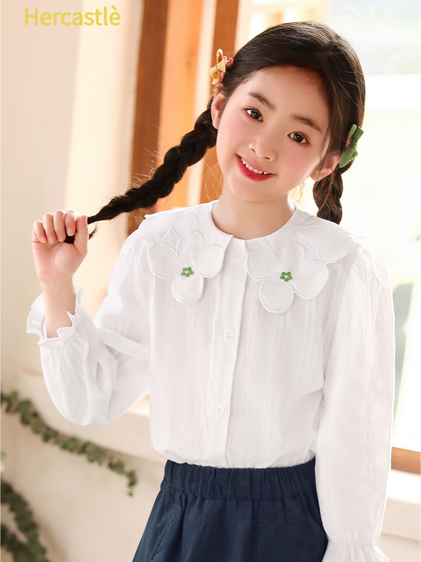 Chemisier Boutons Formels Enfant Fille Garçon - Chemise Blanche Élégante Pour Bébé Et Enfant