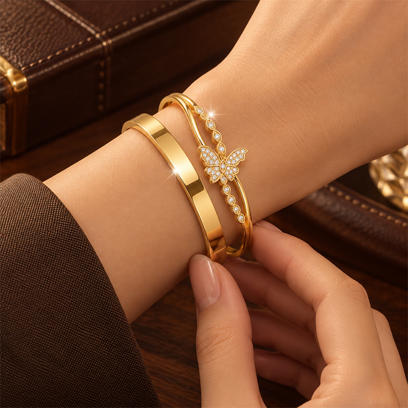 Light Luxury Stackable Bangles for Women, Gift Option