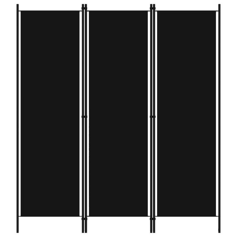 Image of Elegant Three-panel Room Divider In Black, Measuring 150x180 Cm