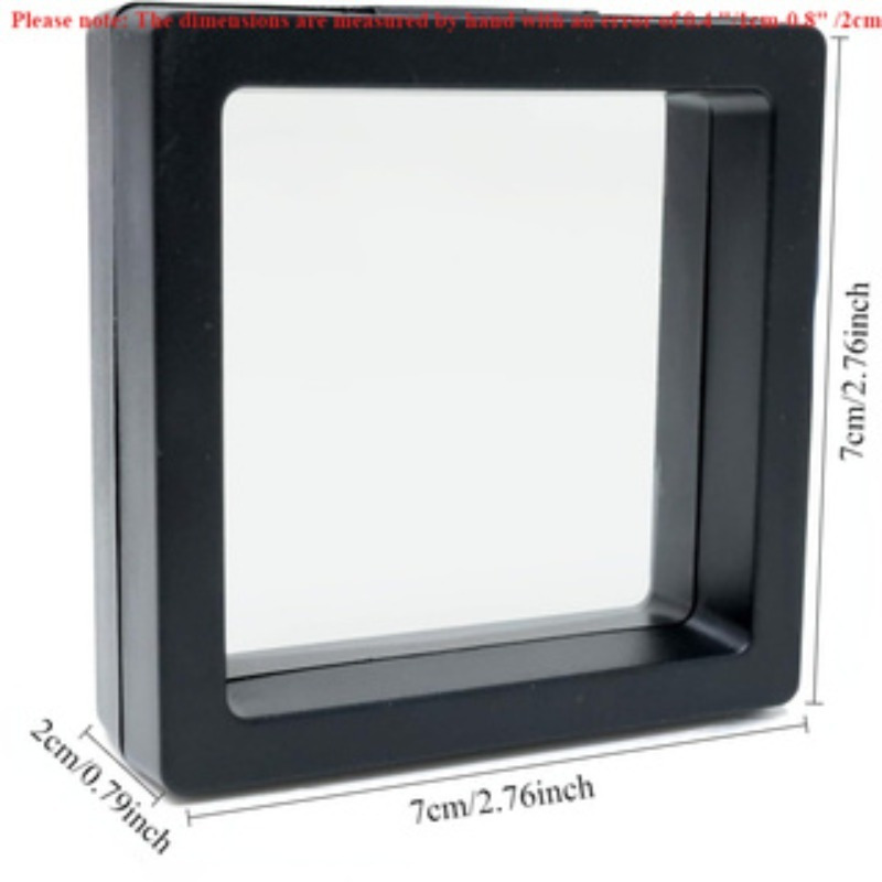 50pcs classic 3d floating display boxes transparent pe film tabletop mounting lockable   closure fabric interior rectangle shape moisture proof storage for jewelry earrings bracelets rings   specimens Product details 2