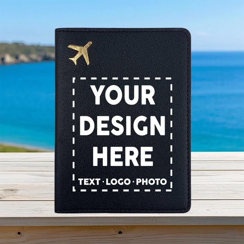 TEMU Personalized Custom Name Passport Holder & Id Case Suitable For Boarding, Lockable Locking Mechanism, Thickened Pvc Travel Document Protector