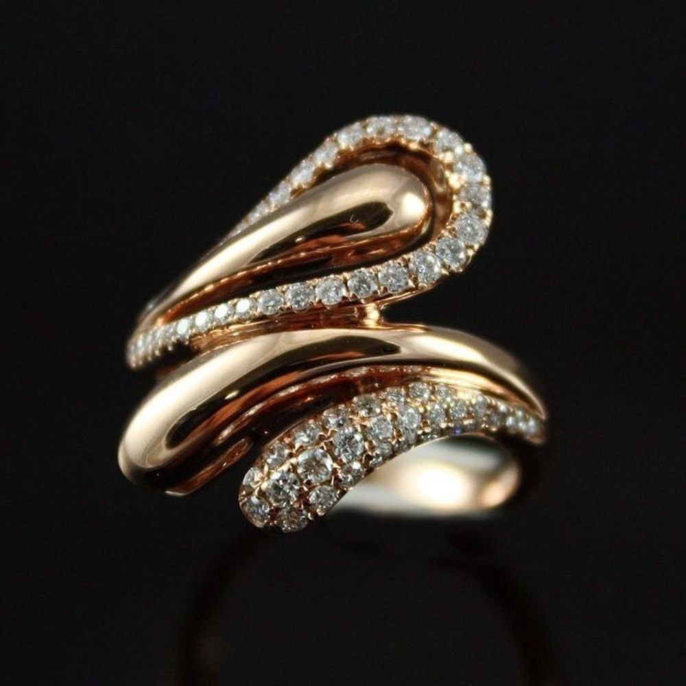 Women's Micro-Prong Synthetic Zirconia Teardrop Shank Ring