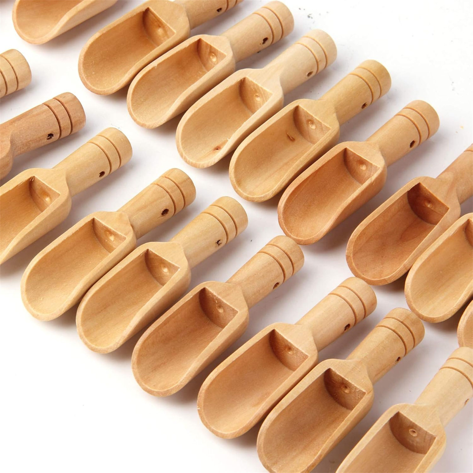 TEMU 14pcs Wooden Spoons Small Scoop Mini Bamboo Spoons, Easy To Clean For Kitchen, Bath Salt, Salt Spoons Scoop For Candy Honey Spices Sugar Tea