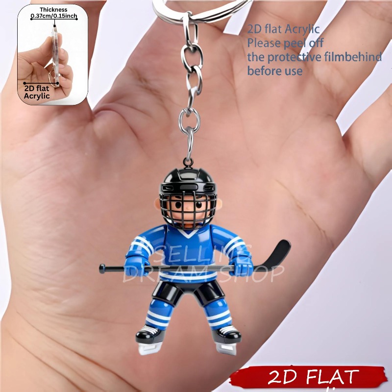 TEMU Llaveros Acrílicos de de Hockey 2D , <2D > 1/3/4/7 – Decoración para Hogar/Bolso/Llavero/Teléfono – Regalos para //Aniversario/Día de la