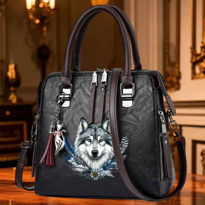 TEMU 1 pièce Sac à main bandoulière pour femme avec imprimé , en PU, convient pour les quotidiens, les voyages, et sac à bandoulière à fermeture