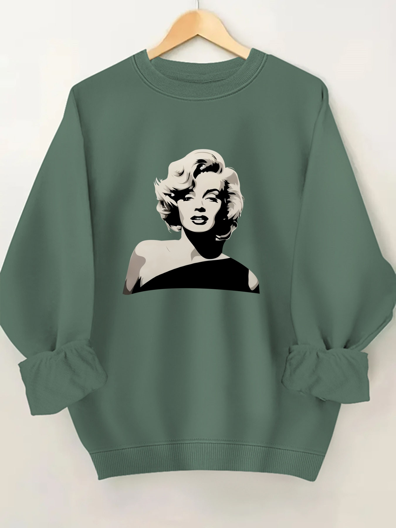 sweatshirt de   comprida     - pulôver casual de pescoço     com estampa   e  , poliéster, perfeito para festas e uso diário,   diário de roupa | camiseta gráfica   | sweatshirt de poliéster