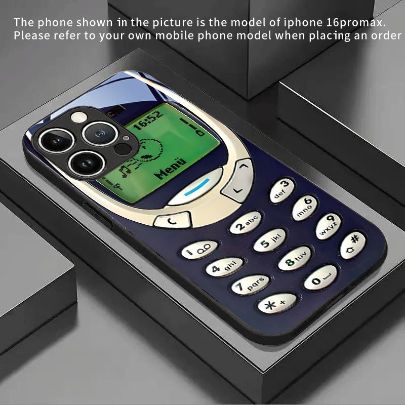 TEMU Phone Case: Phone Case - Design Featuring An Old-fashioned Phone A New Tempered Glass Case Compatible For Iphone Including The 17 Series And