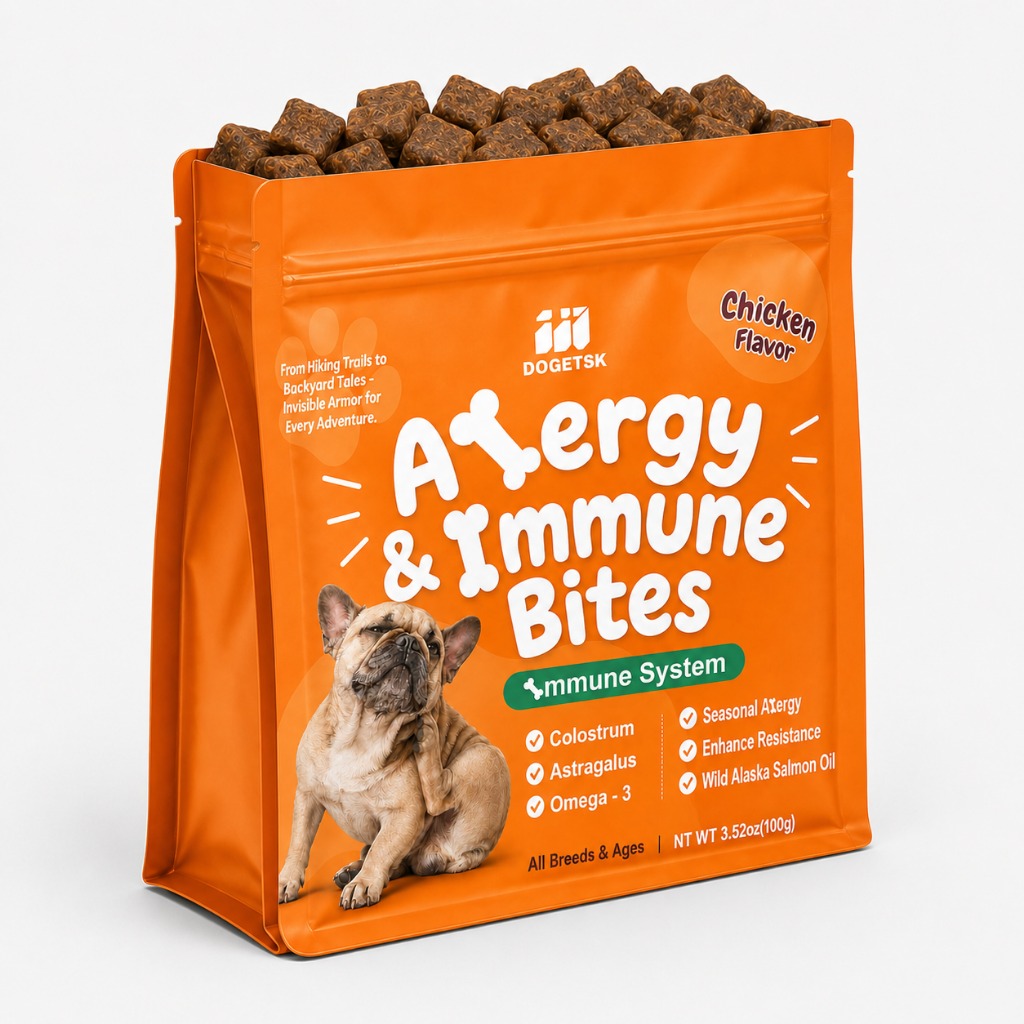 100g Portable Bagged Dog -3 Chew Tablets | Chicken Flavor Hair Nutrition Supplement | Contains -3, , Astragalus And Salmon Oil | Scratching And Licking | Suitable For All Dog Breeds And Age Groups