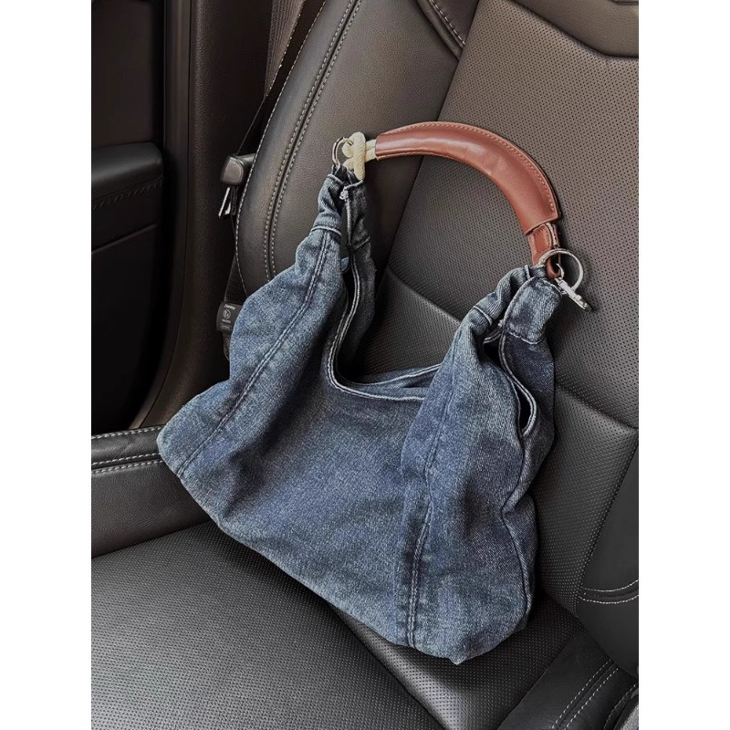【COLOR iN ID】Denim leg tassel shoulder bag denim shoulder bag sold on Temu United States