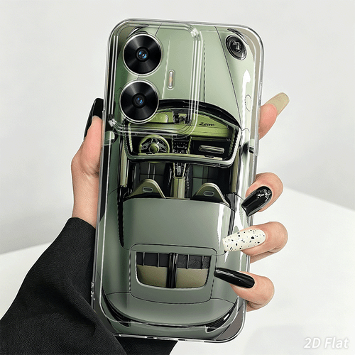 item picture phone case 2d flat car pattern phone case suitable for realme 13 12 11 10 9 pro plus c75 c67 c65 c63 c61 c55 c53 c51 c35 c33 c30 c25 c21 c15 c12 new transparent phone case suitable for realme narzo 70 50 30 20 note 50 note 60 cartoon creative prem
