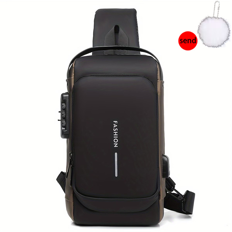 TEMU Fashion & Casual Waist Bag - [1 Bag And 1 Accessory] Spring And Summer Universal Fashion Leisure Men's And Women's Sports Chest Bag Retro Trendy