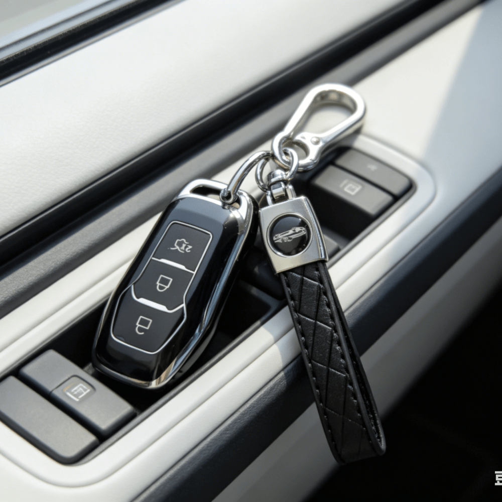 TEMU Car Key Case With Keychain Suitable For Ford, Mustang, , Explorer Car Keys, Only Applicable To The Car Keys