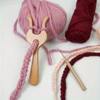 juego de 2 piezas de herramientas de de estilo cuchara de madera a , superficie , mango de madera natural y garra de acero inoxidable, para accesorios de diy, artesanías s a y entusiastas del , accesorio de crochet.