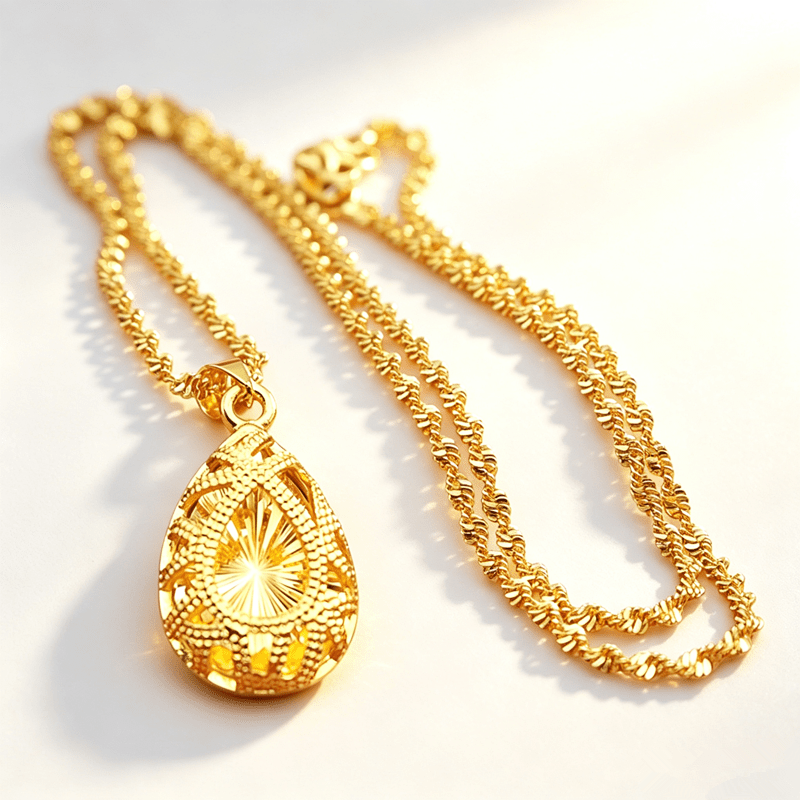 TEMU Collier Rétro Femme, Pendentif Motif Radial Fleur de Voiture, Chaîne Corde Torsadée, Accessoire de Luxe Atmosphérique et Lumineux, Cadeau pour