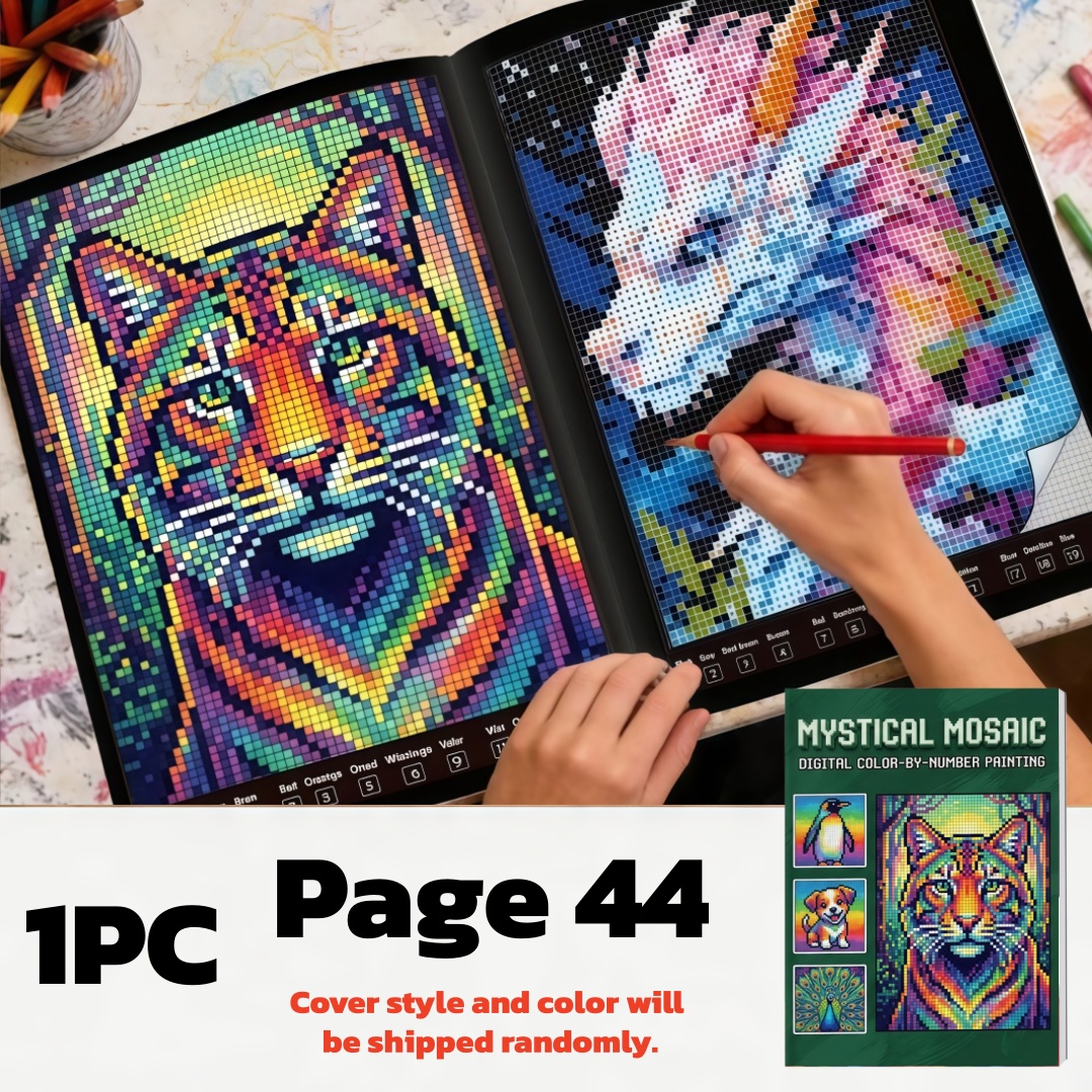 44 Pages, Mysterious Coloring: Colorful Digital Coloring Book, Fun Pixel Art Coloring Journey, In The Fantasy And Relax (mysterious Mosaic Coloring Book)