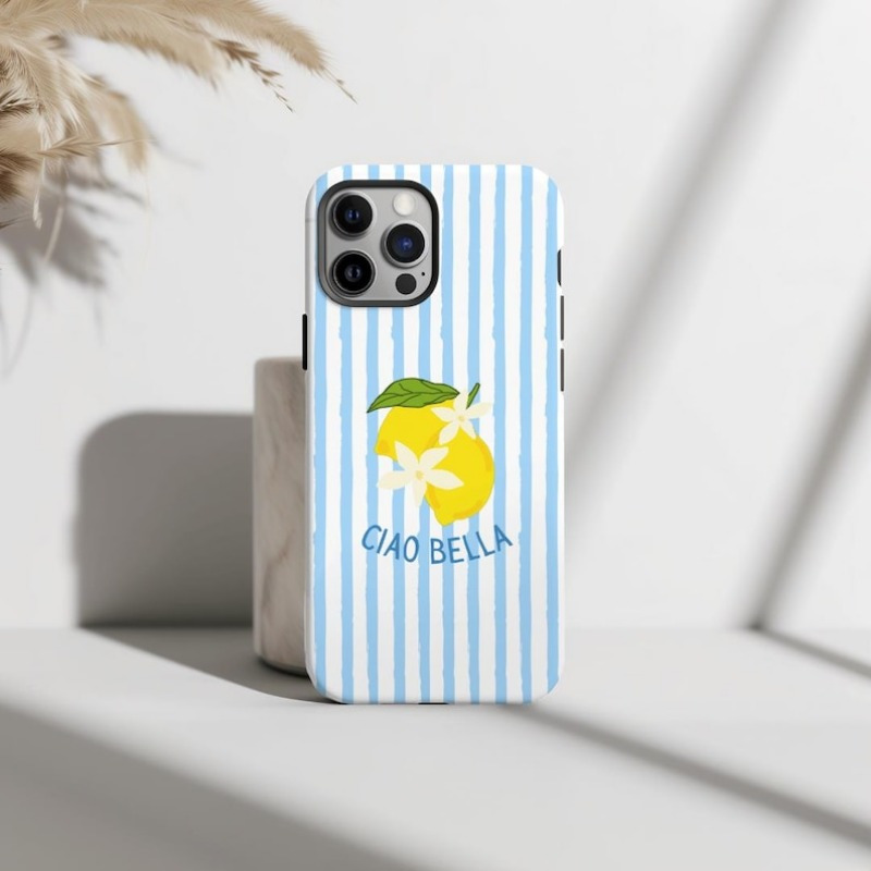 TEMU Hello Beautiful Phone Cover, Italian Summer, Adorable Lemons, Amalfi , 16 15 14 11 Pro Max