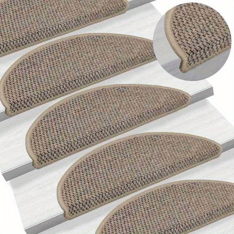 15pcs Self-  Sisal Stair Mats - Non-Slip, Durable &  , 56x17x3cm, Dark Beige,   Indoor/Outdoor Use, Stair Treads for  , Stair Treads for  , Indoor Outdoor Mats, Natural Look Mats, Nonslip Mats