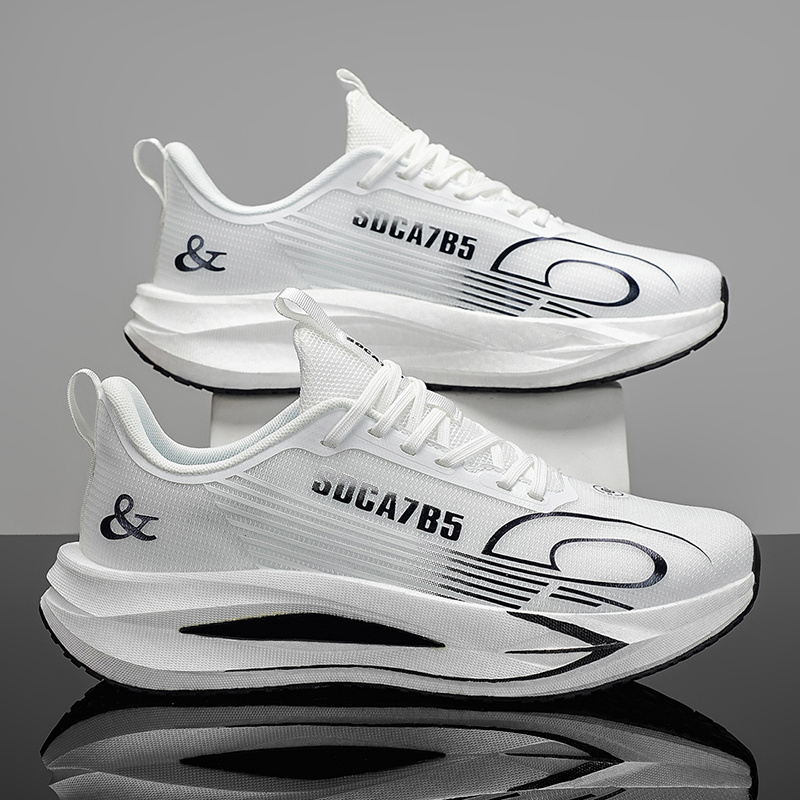 TEMU Long Distance Rebound Running Shoes Breathable Mesh Middle-aged Men Women Road Night Running Good-looking Low-cut Athletic Single Shoes