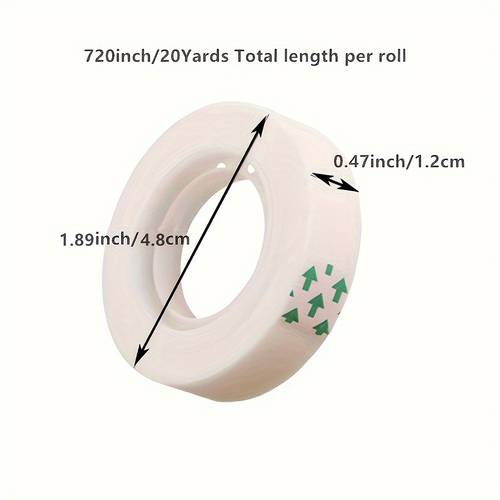 6 rolls of stationery tape white transparent tape glassine tape suitable and home transparent refill tape