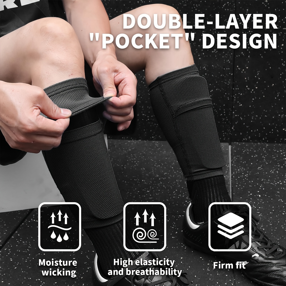 Set of 2 Breathab Shin Seves Designed for Soccer, Featuring a Durab New Sty Avaib in Sizes S, M, And These Extra Roomy Shin Socks Provide for Comfort And Are Ideafor Summer Camps And Agues
