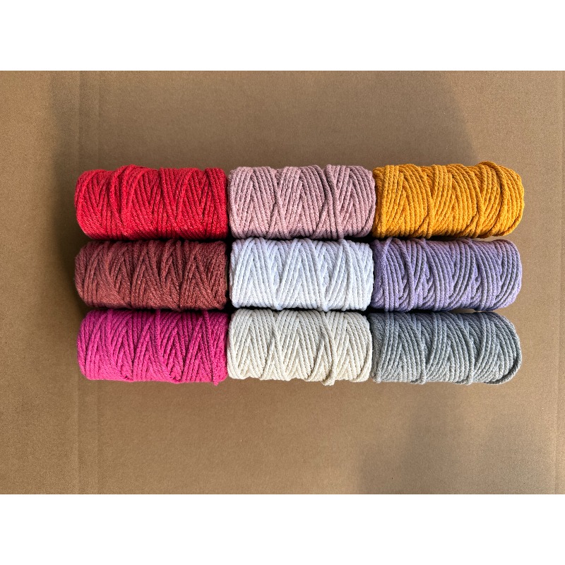 TEMU 9 Rolls Macrame Cord, 3mm X 480 Yards Macrame Rope, 4-strand Twisted Soft Yarn Twine String Cord For Artworks, Wall Hanging, Plant Hangers,
