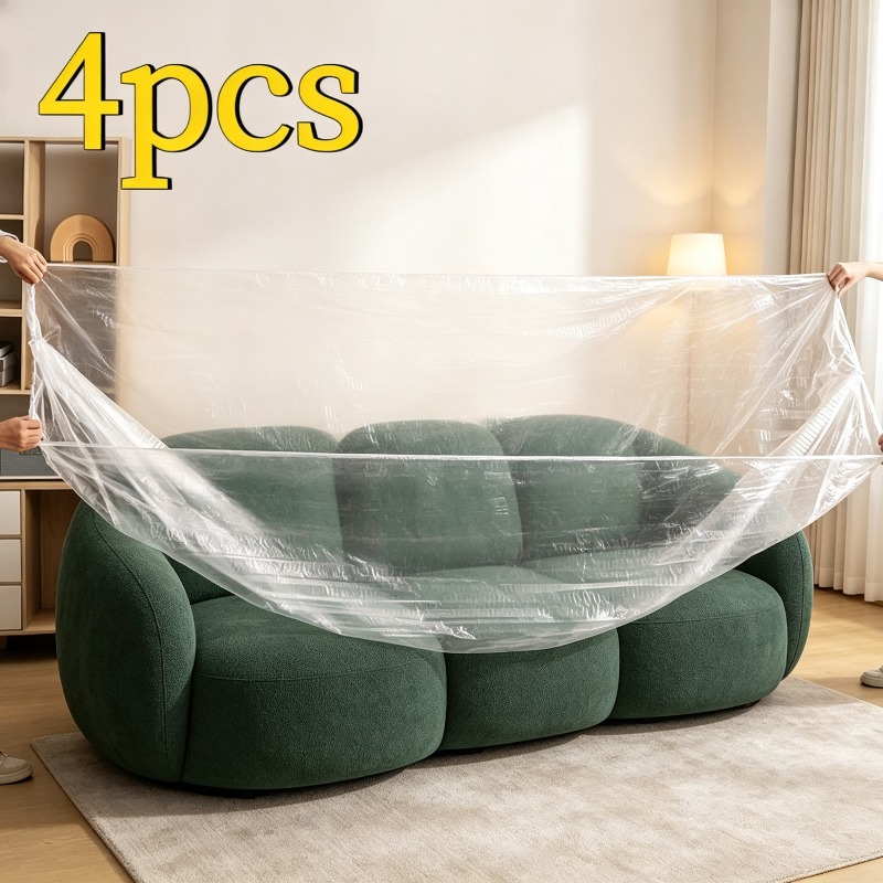TEMU 4pcs - Housses de protection extra larges intégrales pour meubles, housses élastiques à cordon pour meubles d'extérieur, housses de protection