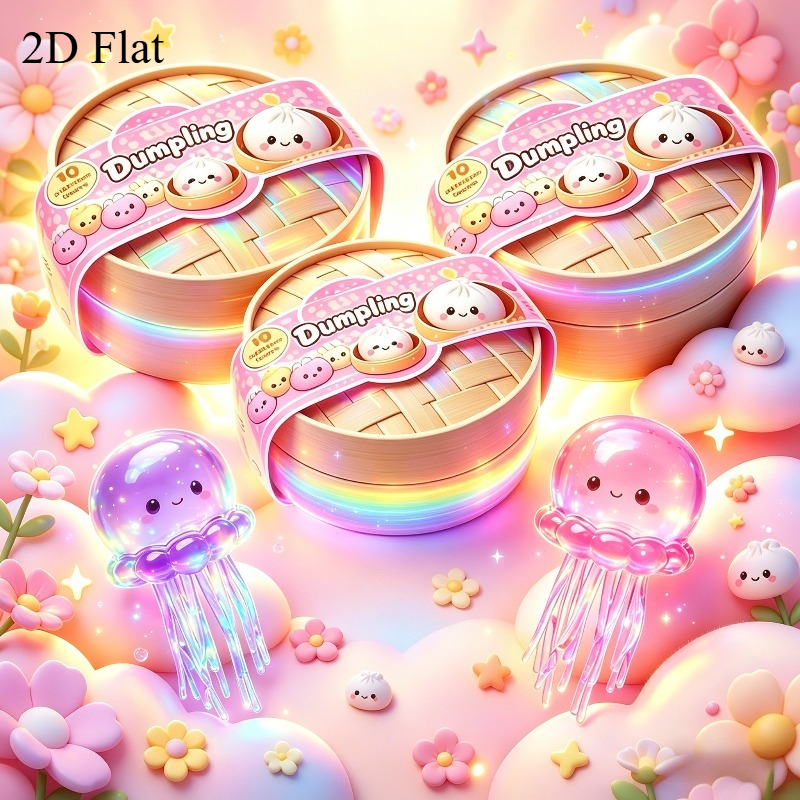 2d Flat New Product Launch! 1pc 2d Flat Diamond Painting 30cm X 30cm , Cute Dumpling And Jellyfish Theme, Ideal Gift For , Product!