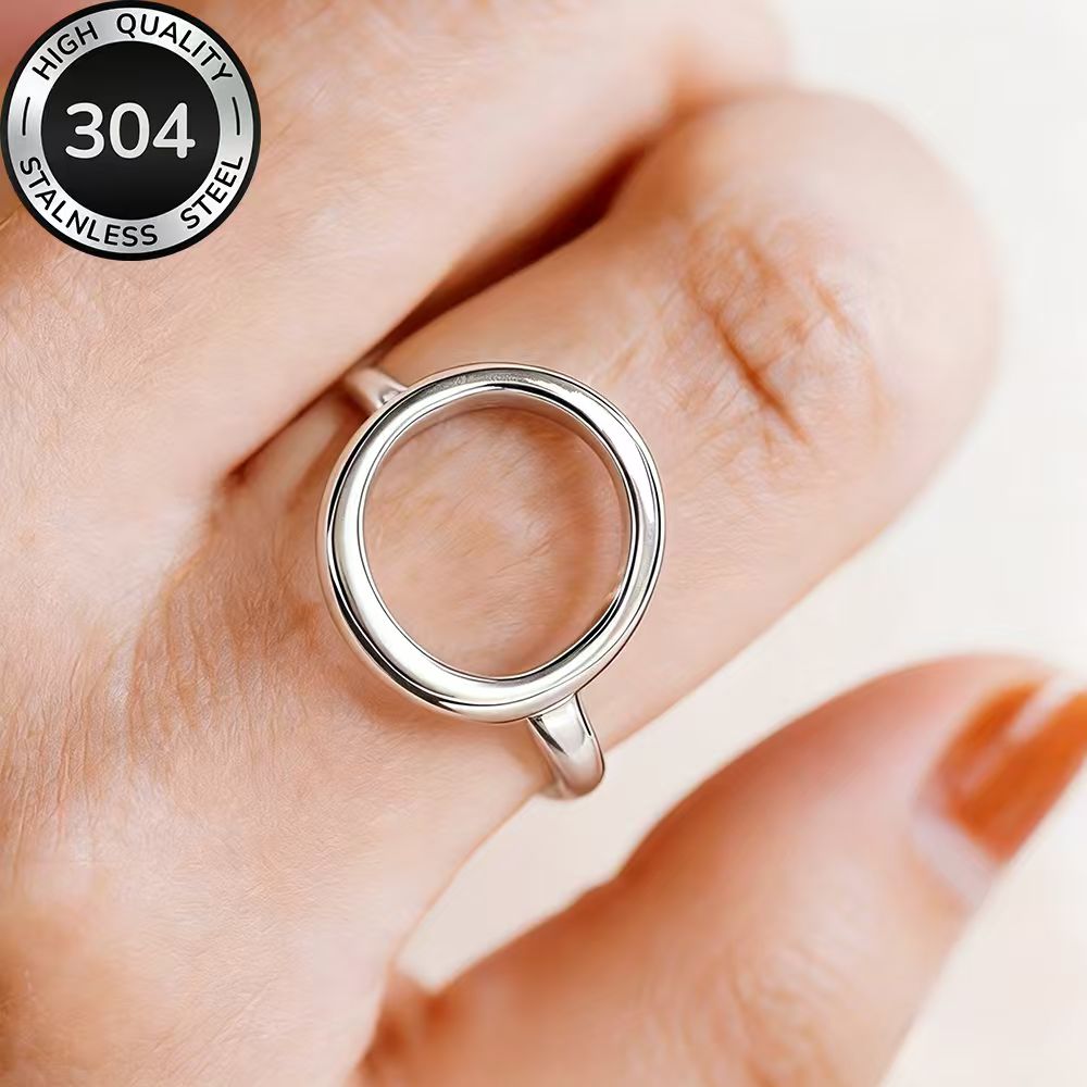 TEMU Bague dorée ouverte hypoallergénique de haute qualité en acier inoxydable, anti-décoloration, facile et , adaptée à un ou à une mode de fête,