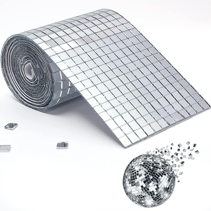 

Self-adhesive Disco Ball Ceramic Tile 5x5mm-reflective Mini , Suitable For Diy Handicraft, And Decoration, Indoor/outdoor Use (1.57x11.81 Inch Package)