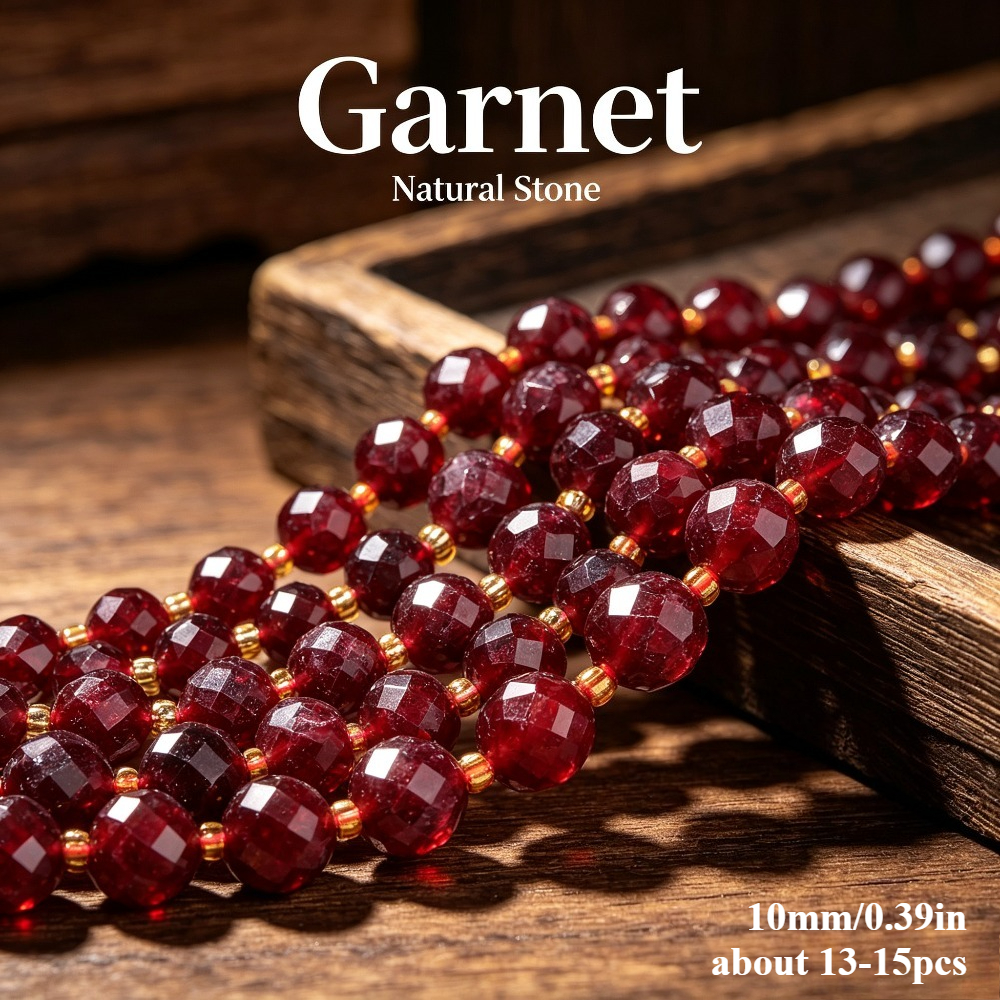TEMU Aa Natural Stone Dark Red Garnet High Quality Loose Spacer Beads For Jewelry Making Gorgeous Bracelets Necklace Earrings Additions For Women