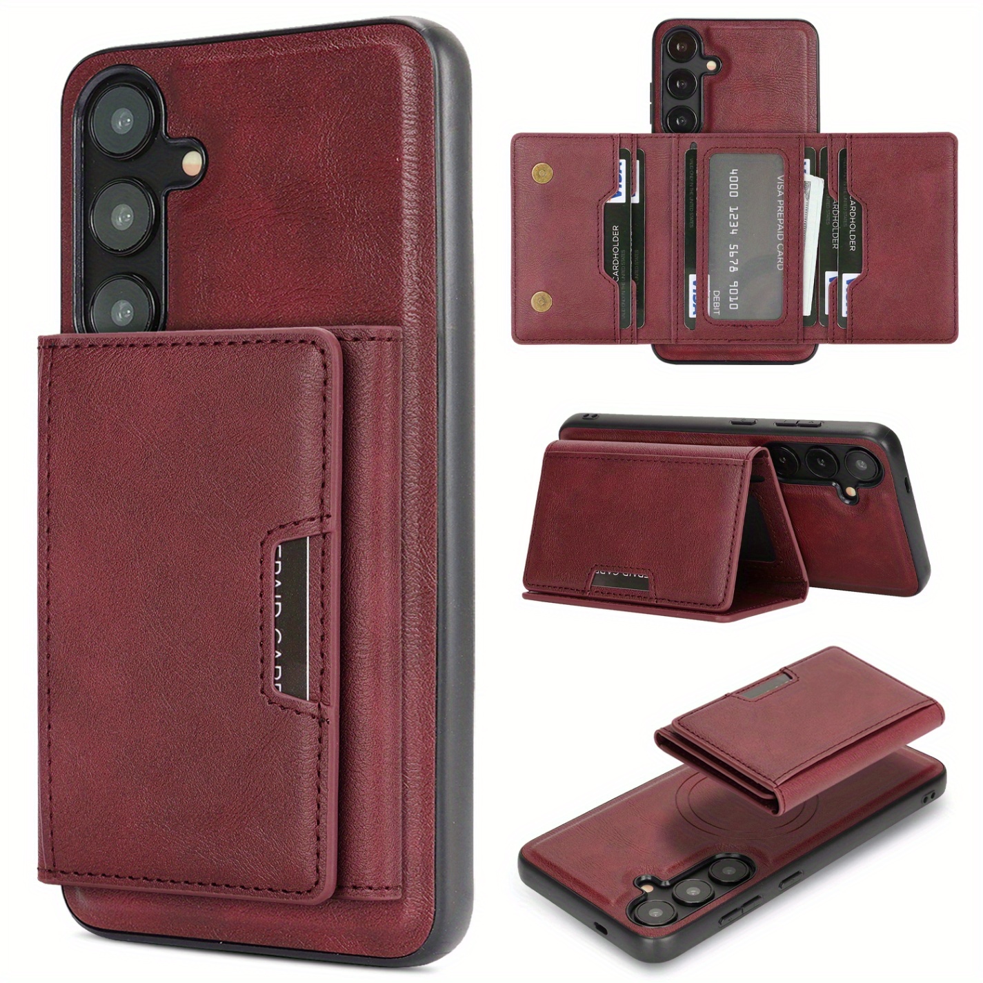 TEMU Phone Case: Compatible With New Galaxy A56 Magnetic Card Holder, A36 Phone Case, A16 Card Slot, A55 Phone Cover With Card Holder And Insertable