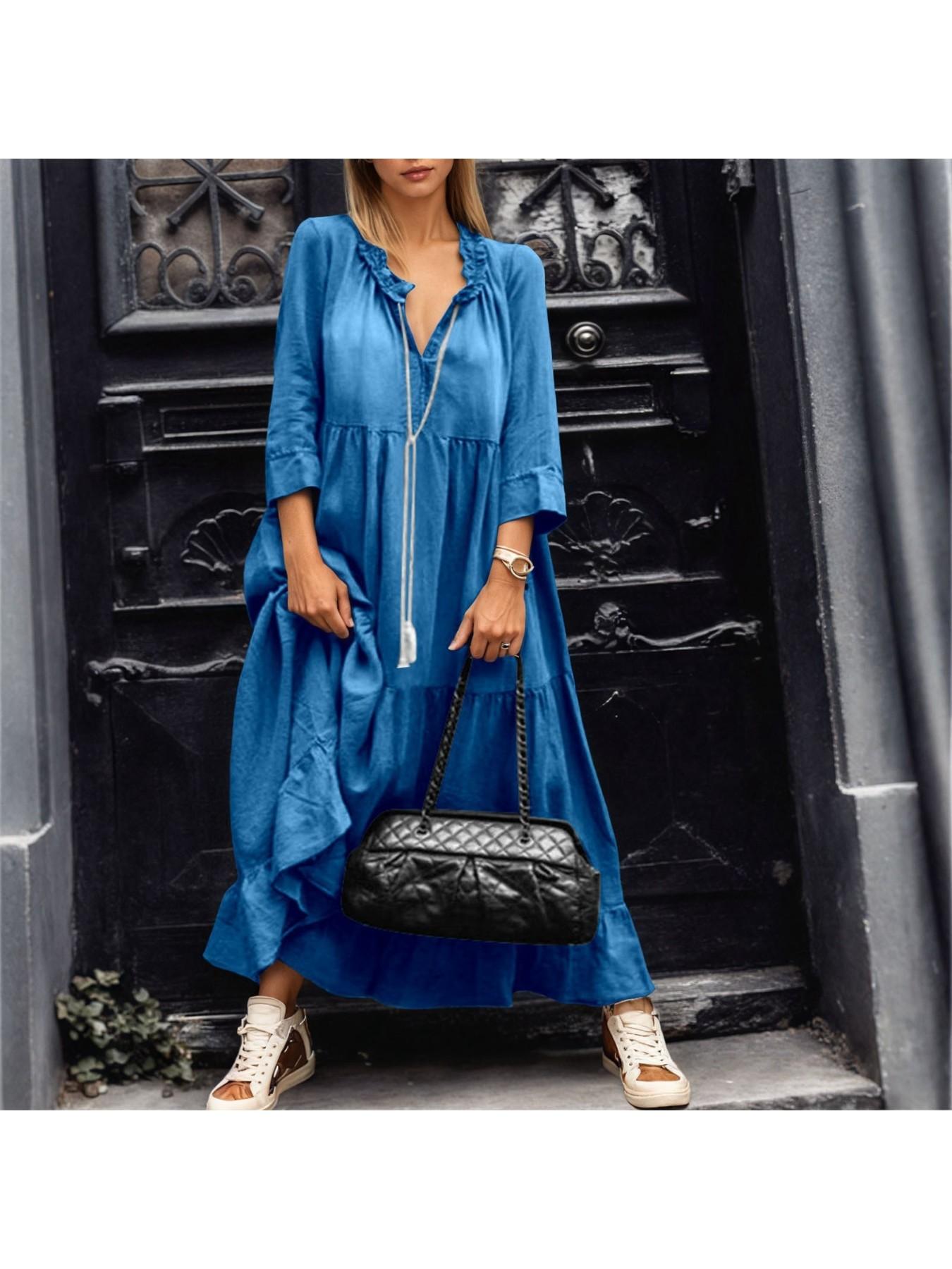 long denim dress with sleeves sold on Temu United States