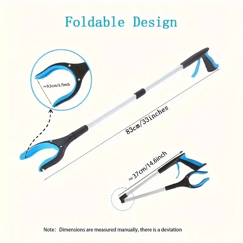 16 inch 33 inch foldable grabbing tool for seniors lightweight and retractable with rotating jaw for picking and mobility assistance long lightweight magnetic trash picker with a wide mouth foldable metal grabbing tool for the elderly details 4