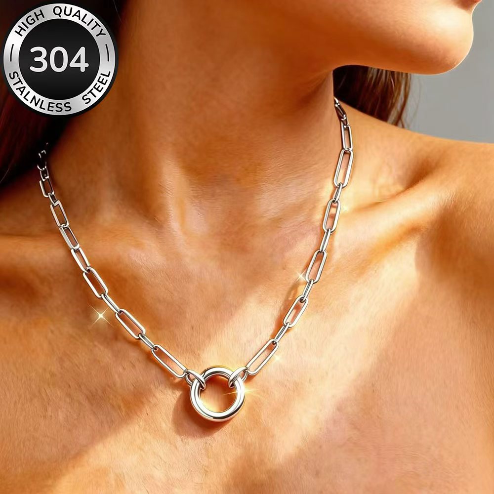 Image of High-quality Stainless Steel Golden Necklace, Fade-resistant, Easy And Elegant, Suitable For Everyday Wear Or Party Fashion Women's Necklace, Jewelry Additions, Is An Exquisite Gift For Women