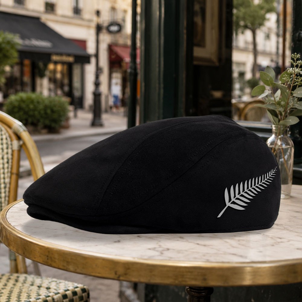 TEMU New Zealand Silvery Fern Fashion Men's Newsboy , Trendy And Versatile Beret, Unisex Style Suitable For Daily Or Play, Fashionable Accessory,