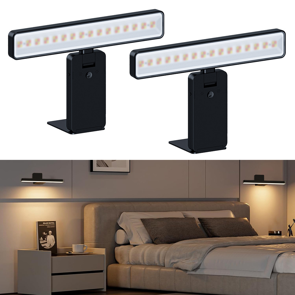 TEMU 2pcs Picture Light Rechargeable, 2 In 1 Painting Light With Remote, For Art Display Lamp Dimmer Timer, 3 Wall Light For Artworks Dartboard,