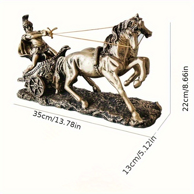 elegant roman chariot resin decoration vintage bronze color - Temu