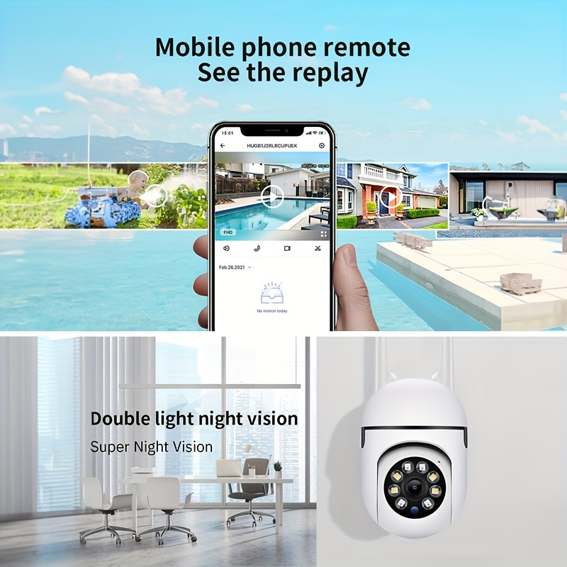 1yiiot 1080p hd spherical security camera   night vision motion detection two way audio ptz app control usb powered not waterproof details 3