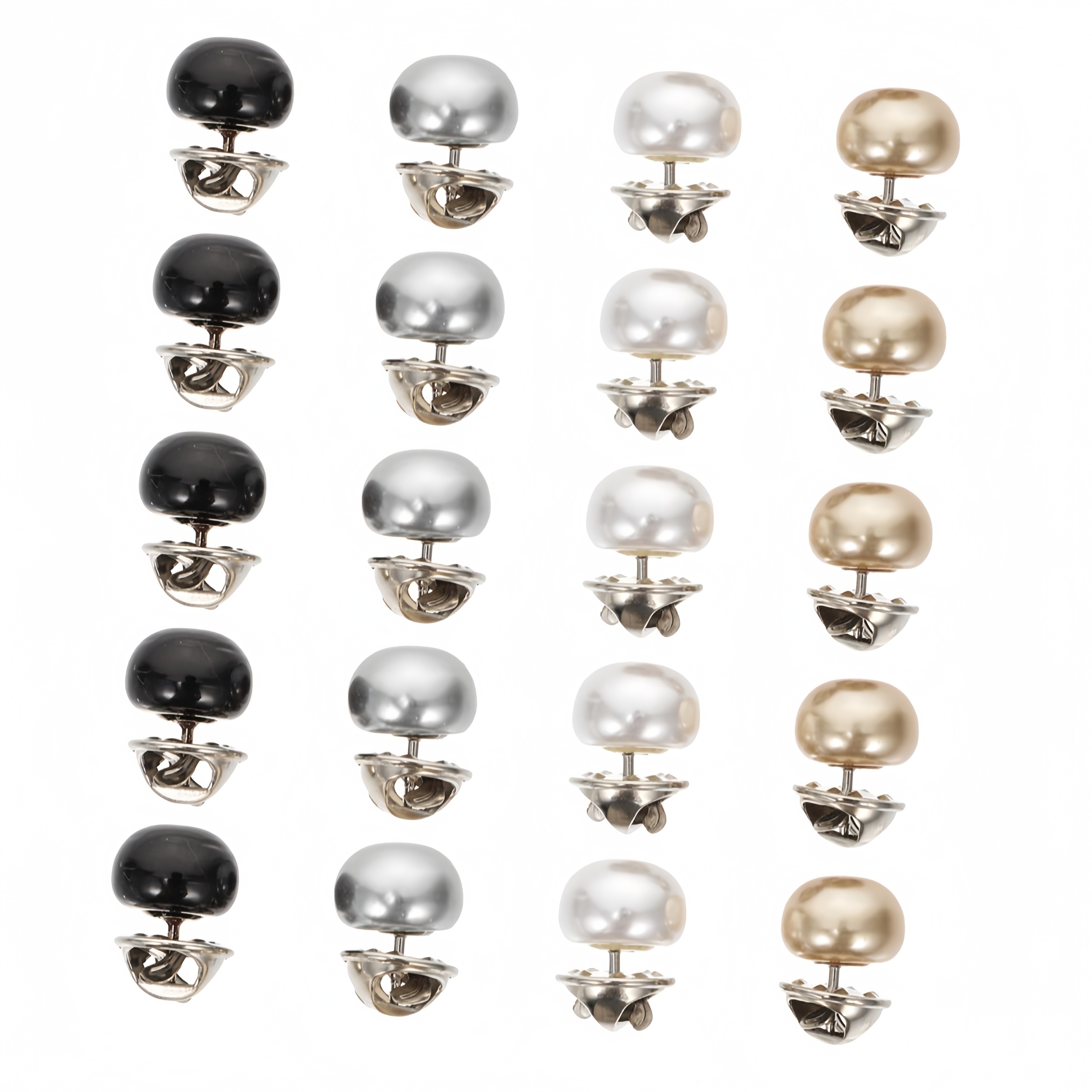 20pcs Pearl-like Invisible Button For Chest And Neckline, No-sew Anti-show Fastener