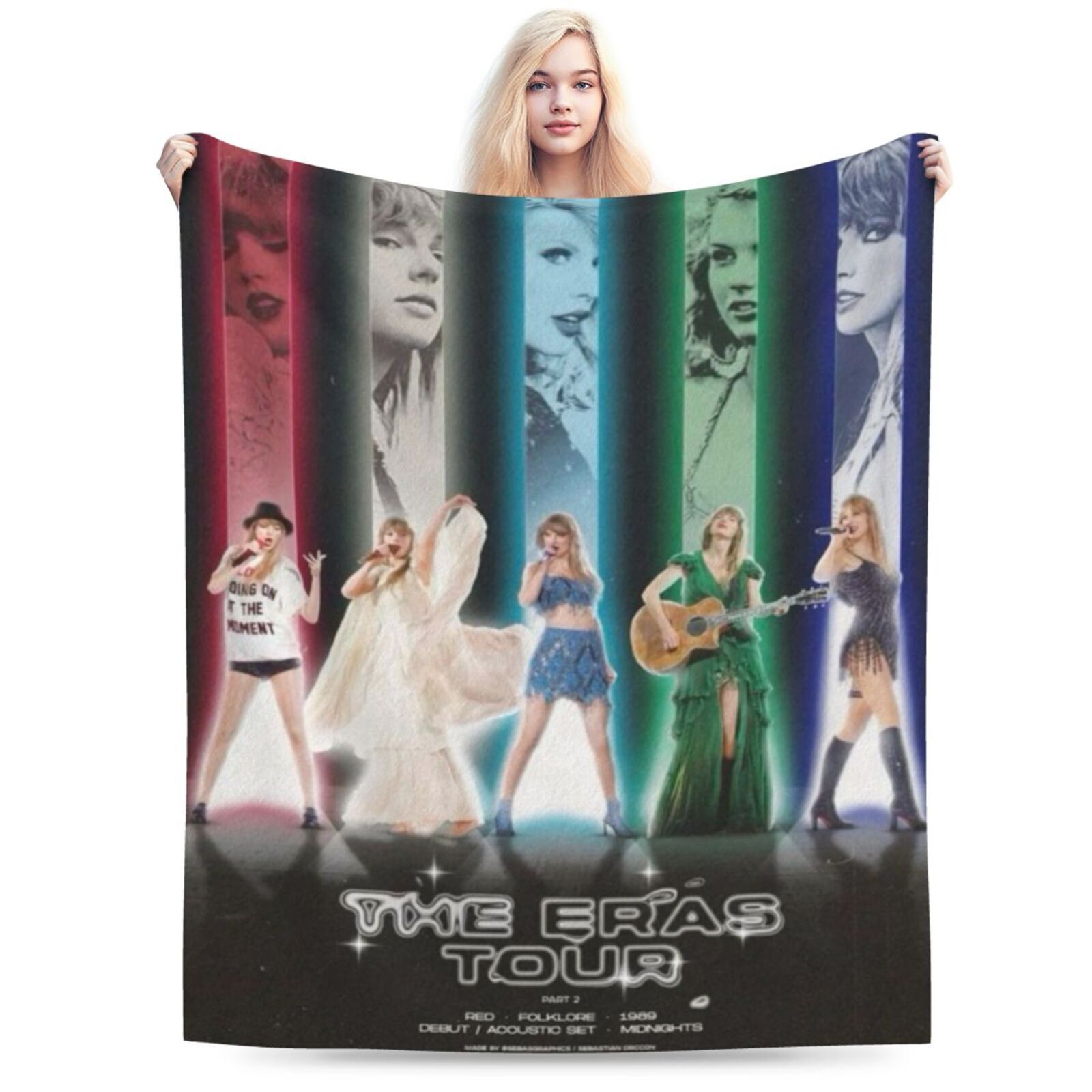 

The Eras Tour Themed Flannel Fleece Throw Blanket, , Soft, Warm, Versatile For Sofa, Bed, Car, Office, Camping - -round Gift