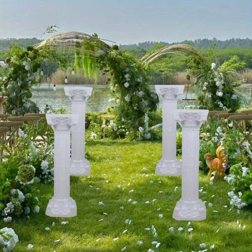1 pack rustic roman column statue durable plastic wedding flower pot stand photo stage construction freestanding battery free decor for outdoor indoor events easy assembly statue decor event decoration architectural decoration easyassembly design