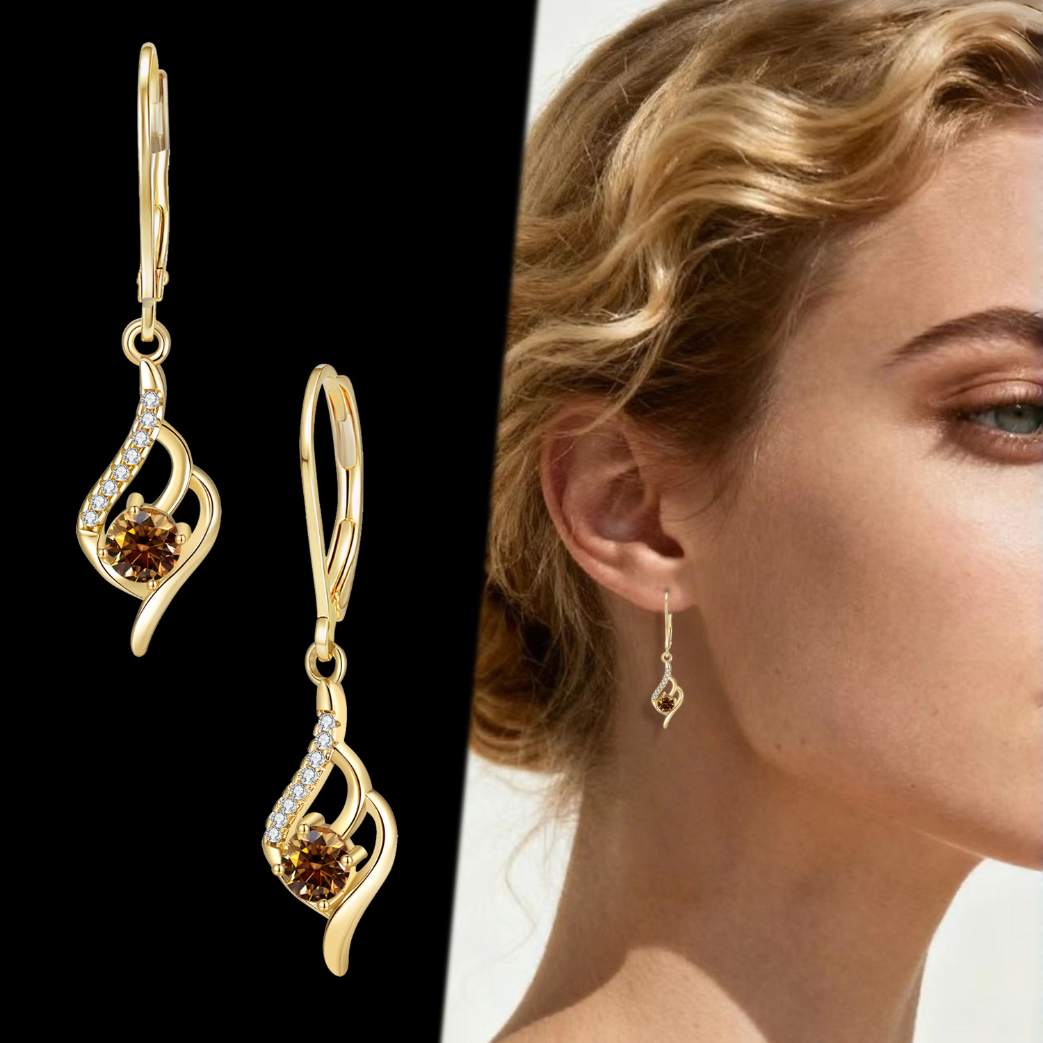 Minimalist 1-Carat Moissanite French Earrings for Women