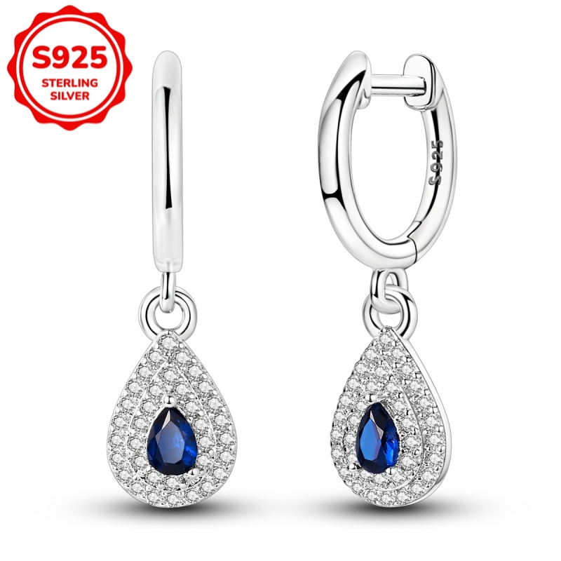 Image of 925 Sterling Silver Women's Hypoallergenic Sparkling Earrings, Exquisite Earrings, Elegant Gift For Her