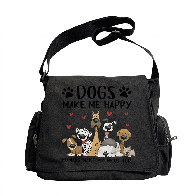 TEMU Women's Vintage Dog-themed Tote & Crossbody Bag Suitable For , Large Capacity Shoulder Purse With "" Print, Machine Washable Bag For Dog