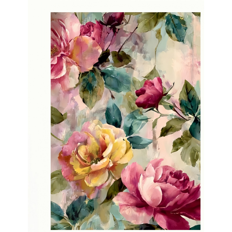 E-shop Ein Notizbuch mit Spiralbindung, als Tagebuchplaner konzipiert, mit einem floralen Aquarellmuster mit rosa und gelben Blüten und grünem und