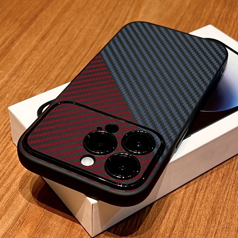 TEMU Phone Case: Black Linear Carbon Fiber Pattern Phone Case Suitable For Iphone 18 17 16 15 14 13 12 11 Pro Max 17 Air Xr X Xs 15 Plus, Frosted